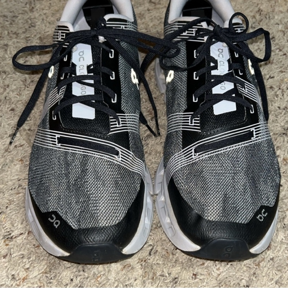 On Running Men's Black and White Athletic Shoes